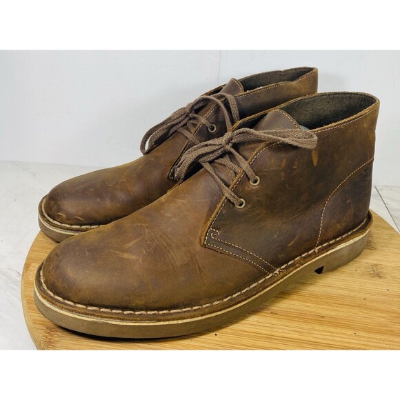 Clarks Beeswax Leather Desert Chukka Ankle Boots US 9M - Picture 1 of 6